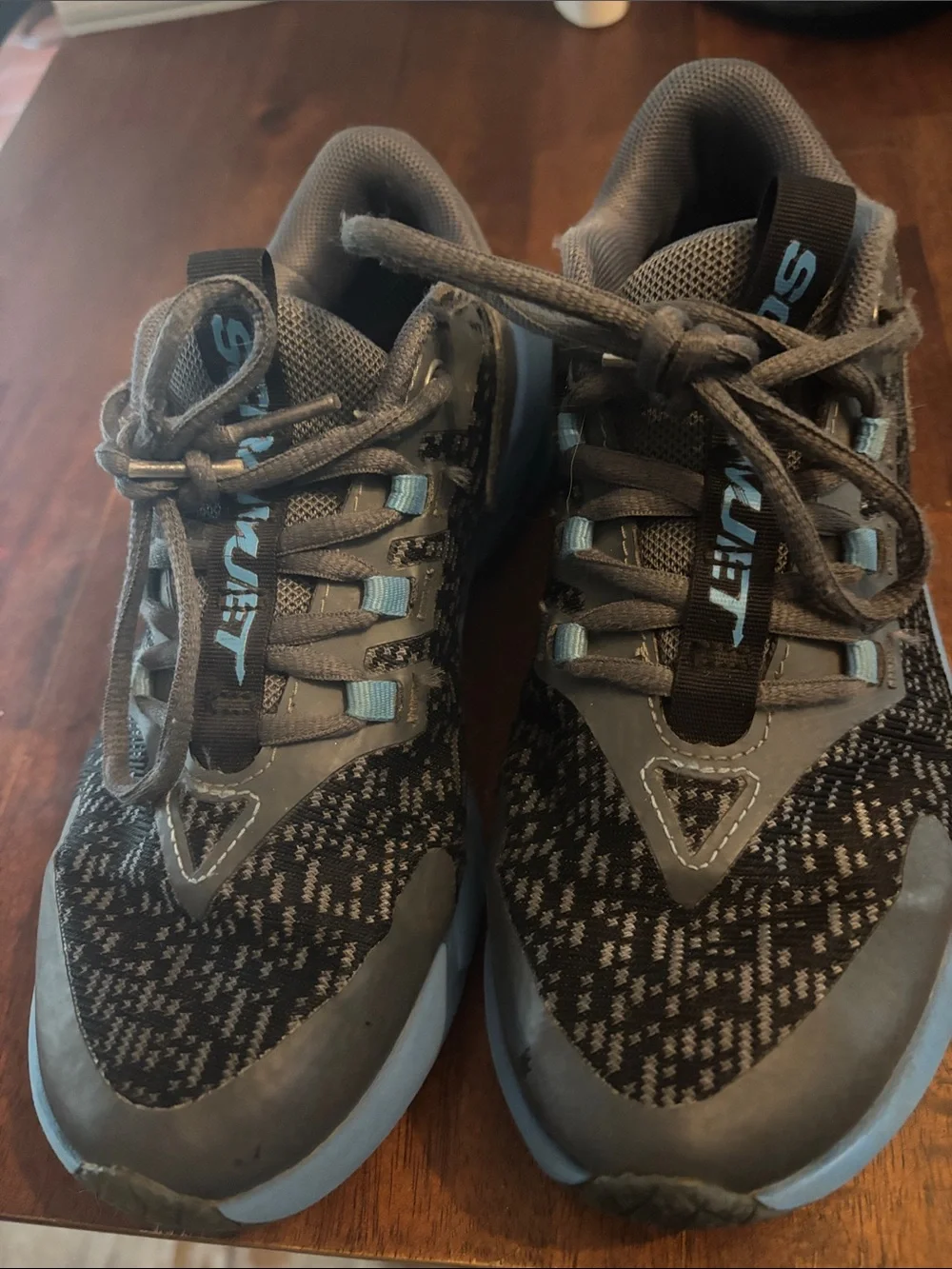 Under Armour Gray and Light Blue Kids' Sneakers